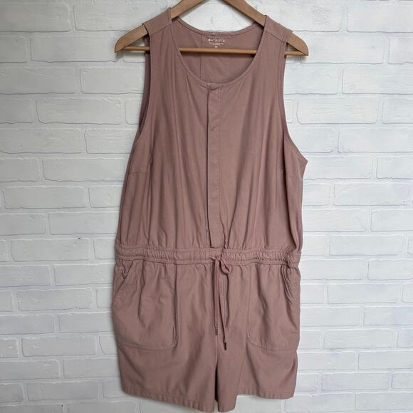 Athleta Farallon Dusty Pink Pocket Cotton Spandex Romper Shorts Plus Size 2x - Picture 2 of 7